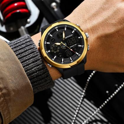 Imagem de Relógio Digital Masculino Estilo Esportivo Duplo Display  Á Prova d'água