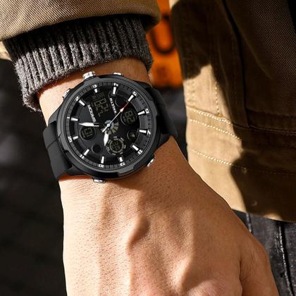 Imagem de Relógio Digital Masculino Estilo Esportivo Duplo Display  Á Prova d'água