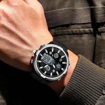 Imagem de Relógio Digital Masculino Estilo Esportivo Duplo Display  Á Prova d'água