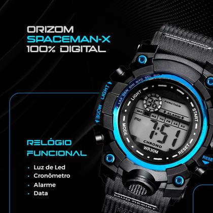 Imagem de Relogio Digital Masculino Prova Dagua + Oculos UV Proteção presente qualidade premium azul pulseira ajustavel data radar