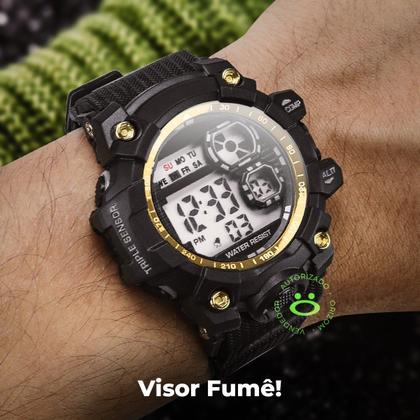 Imagem de Relogio digital prova dagua + oculos sol protecao uv dourado preto criança cronometro silicone menino qualidade premium