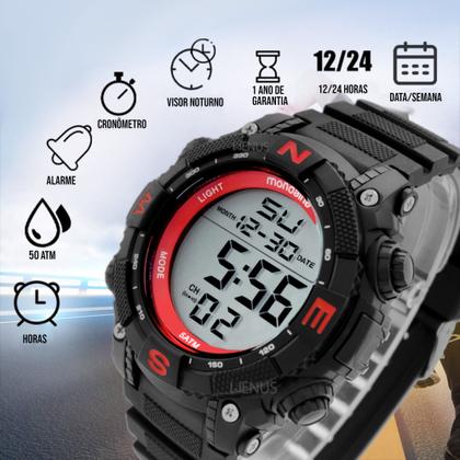 Imagem de Relógio Digital Pulso Mondaine Masculino Esportivo Original