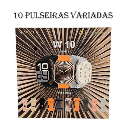 Imagem de Relógio digital Smart Watch W10 46mm series 10 com 10 pulseiras
