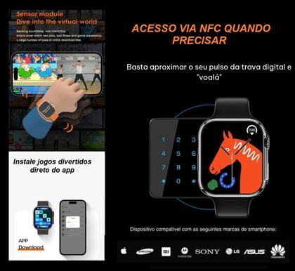 Imagem de Relógio Digital Smartwatch Inteligente Feminino Masculino Para Samsung Android IOS U11S