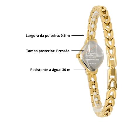 Imagem de Relógio Dourado Champion Mulher Delicado Original de Pulso