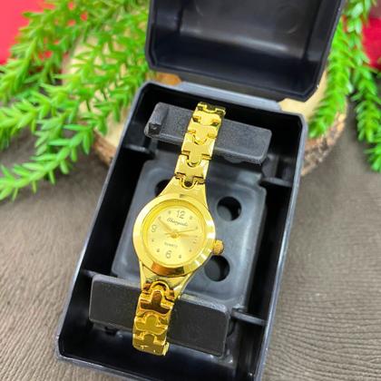 Imagem de Relógio Dourado Feminino De Pulso Minimalista Quartz Pequeno