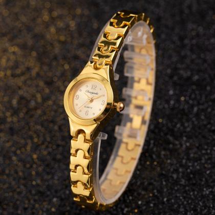 Imagem de Relógio Dourado Feminino De Pulso Minimalista Quartz Pequeno