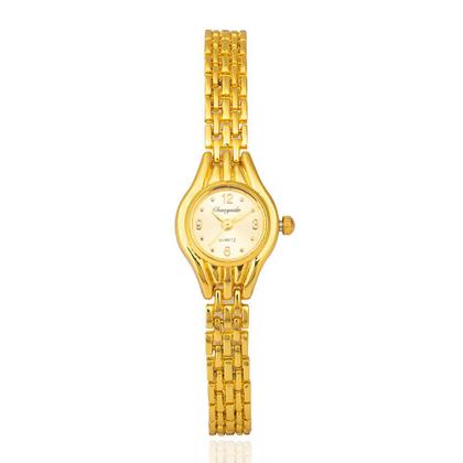 Imagem de Relógio Dourado Feminino De Pulso Quartz Luxo Mini Pequeno