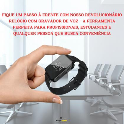 Imagem de Relógio Espião Gravador De Voz Áudio Digital Com Fone 8gb Mp3 Nfe V81