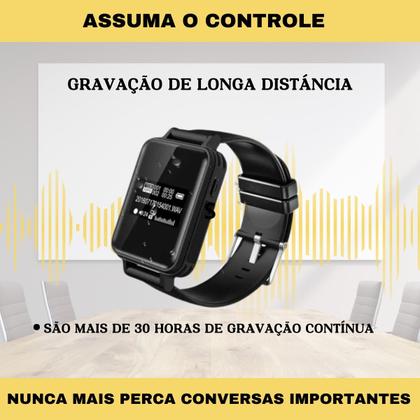 Imagem de Relógio Espião Gravador De Voz Áudio Digital Com Fone 8gb Mp3 Nfe V81