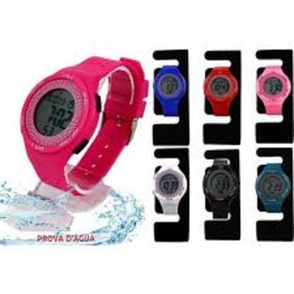 Imagem de Relógio Esportivo Adulto e Infantil Prova água Natação Pulseira Silicone Digital Led