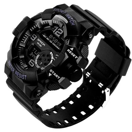 Imagem de Relógio Esportivo Masculino SANDA Multifuncional Relógio de Pulso Analógicos Digitais Tela LED A Prova Dágua