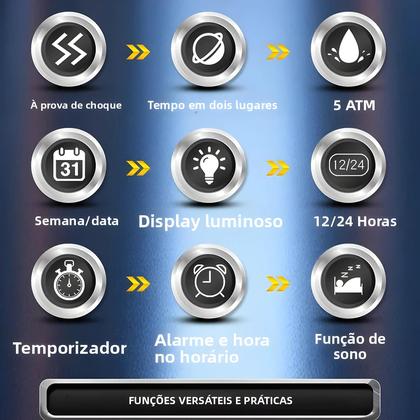 Imagem de Relógio Esportivo Tático Masculino Com Mostrador Grande, Marca SANDA, Relógio De Pulso Quartz LED