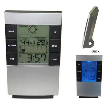 Imagem de Relogio Estacao Metereologica Led Mesa Termometro Higrometro Umidade Ar Medidor Previsao Tempo