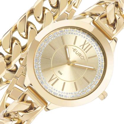 Imagem de Relógio Euro Feminino Chains Dourado - EU2035YUA/4D