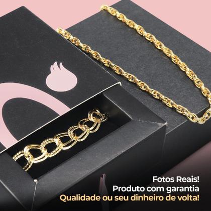 Imagem de Relógio feminino aço inox banhado strass + colar + pulseira qualidade premium original moda presente