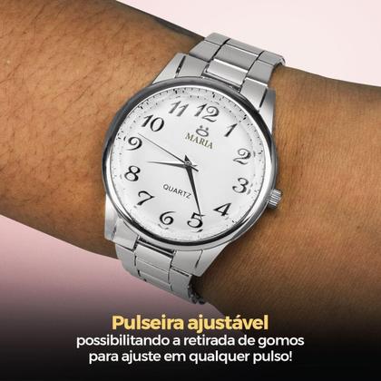 Imagem de Relogio Feminino Aço Inox + Caixa Qualidade Premium Moda