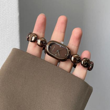 Imagem de Relógio Feminino Artístico À Prova d'Água CILOA Com Pulseira - Estilo Elegante Com Dois Logos