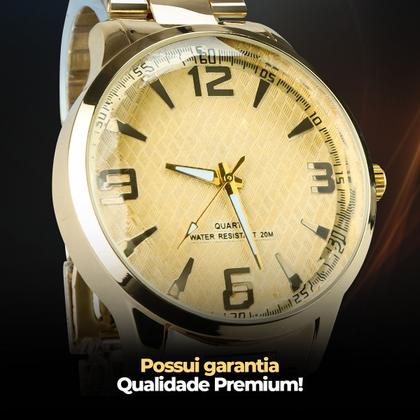 Imagem de relogio feminino banhado aço premium casual social presente resistente dourado ouro original