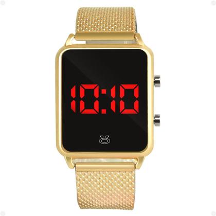 Imagem de relogio feminino banhado digital premium inox qualidade led social presente original casual pulseira ajustável