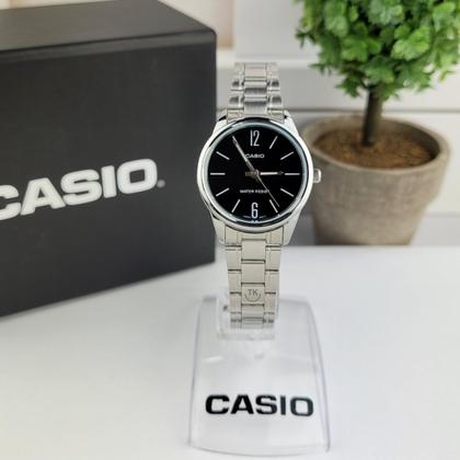 Imagem de Relógio Feminino Casio Classico Analógico Pulseira Aço Inóx Resistemte Água Redondo Casual Prata LTP-V005D-1BUDF