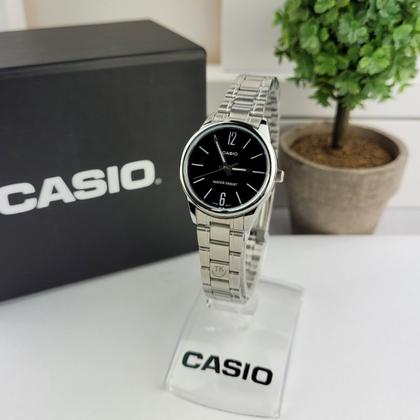 Imagem de Relógio Feminino Casio Classico Analógico Pulseira Aço Inóx Resistemte Água Redondo Casual Prata LTP-V005D-1BUDF