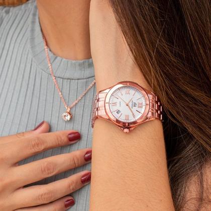 Imagem de Relógio Feminino Champion Ana Hickmann Analógico Rosé AH29070Z Prova DAgua