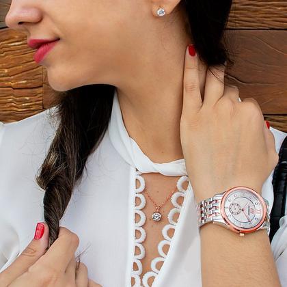 Imagem de Relógio Feminino Champion Ana Hickmann Bicolor Analógico AH28704Z 