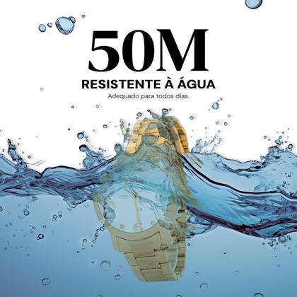 Imagem de Relogio Feminino Champion Analogico Aço Inoxidavel Dourado Elegance Casual Original Com Colar e Brinco Resistente a Agua 1 Ano de Garantia CN26279W