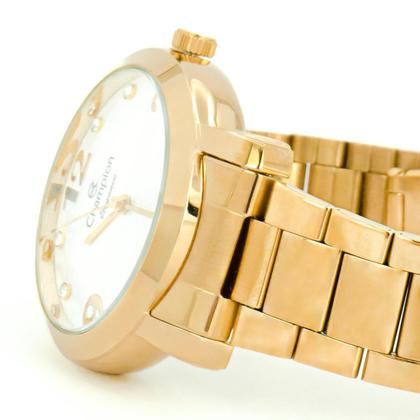Imagem de Relogio Feminino Champion Analogico Aço Inoxidavel Dourado Elegance Casual Original Com Colar e Brinco Resistente a Agua 1 Ano de Garantia CN26279W