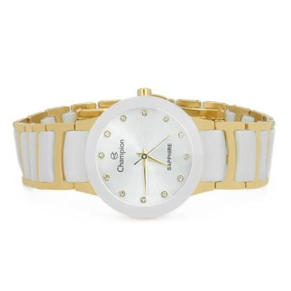 Imagem de Relogio Feminino Champion Analogico Ceramica Dourado Resistente a