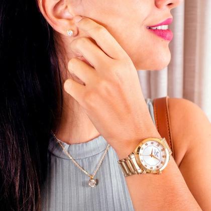 Imagem de Relógio Feminino Champion Analógico Dourado CH24759W