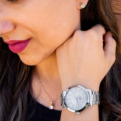 Imagem de Relógio Feminino Champion Analógico Prata CN25118Q
