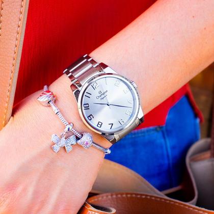 Imagem de Relógio Feminino Champion Analógico Prata CN27652Q Prova D'Água