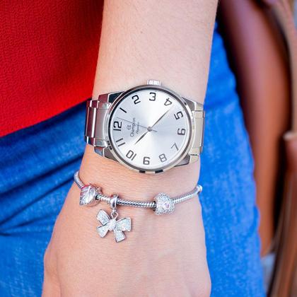 Imagem de Relógio Feminino Champion Analógico Prata CN27652Q Prova D'Água