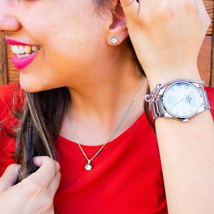 Imagem de Relógio Feminino Champion Analógico Prata CN27652Q Prova D'Água