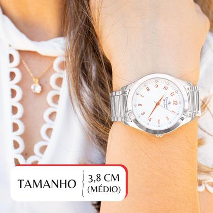 Imagem de Relógio Feminino Champion Analógico Prata CN29409N Kit Colar Brincos