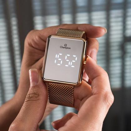 Imagem de Relógio Feminino Champion Digital Espelhado Dourado CH40080B