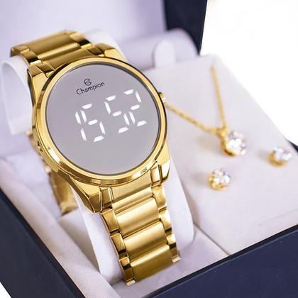 Imagem de Relógio Feminino Champion Digital Espelhado Dourado CH40124B