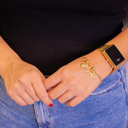 Imagem de Relógio Feminino Champion Digital Quadrado Dourado CH40083V