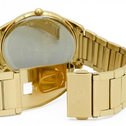 Imagem de Relógio Feminino Champion Dourado Aço Inoxidável Mostrador Prata Original Resistente à Água CN21050H