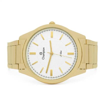 Imagem de Relógio Feminino Champion Dourado Aço Inoxidável Mostrador Prata Original Resistente à Água CN21050H