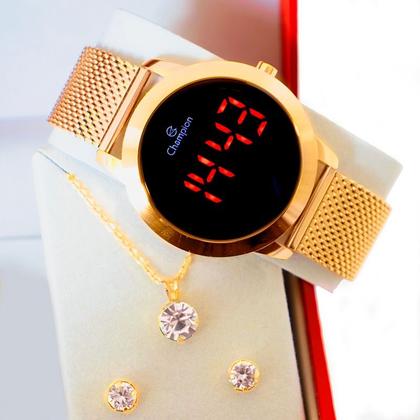 Imagem de Relógio Feminino Champion Dourado Digital CH40106H 