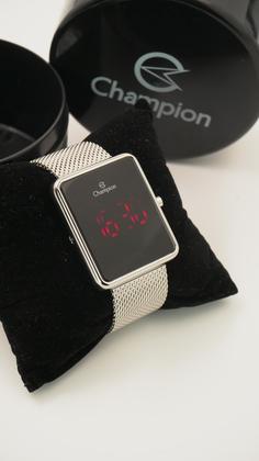 Imagem de Relógio Feminino Champion Prata Aço Inoxidável Digital Mostrador Prata Original Resistente à Água CH40080S