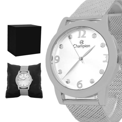 Imagem de Relógio Feminino Champion Prata Aço Mostrador Prateado Original Resistente à Água CN21247Q