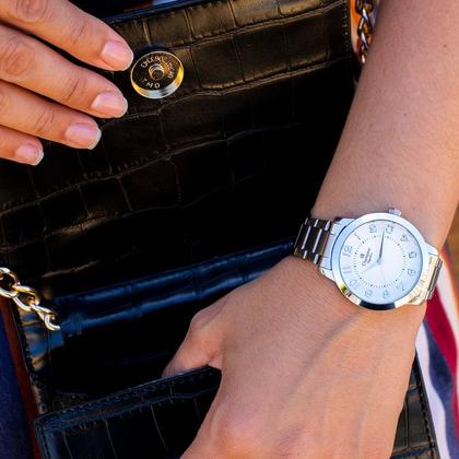 Imagem de Relógio Feminino Champion Prata Analógico CN25118Q Kit Colar e Brincos