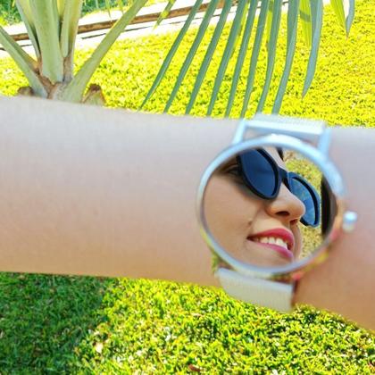 Imagem de Relógio Feminino Champion Prata Digital Espelhado A Prova Dágua Original NF Pulseira