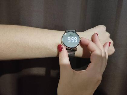 Imagem de Relógio Feminino Champion Prata Digital Espelhado A Prova Dágua Original NF Pulseira