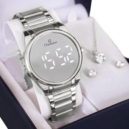 Imagem de Relógio Feminino Champion Prata Digital Espelhado CH40124S