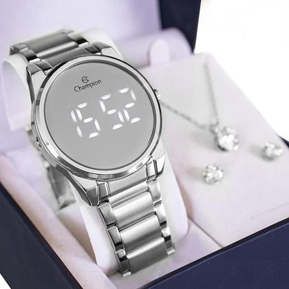 Imagem de Relógio Feminino Champion Prata Digital Espelhado CH40124S